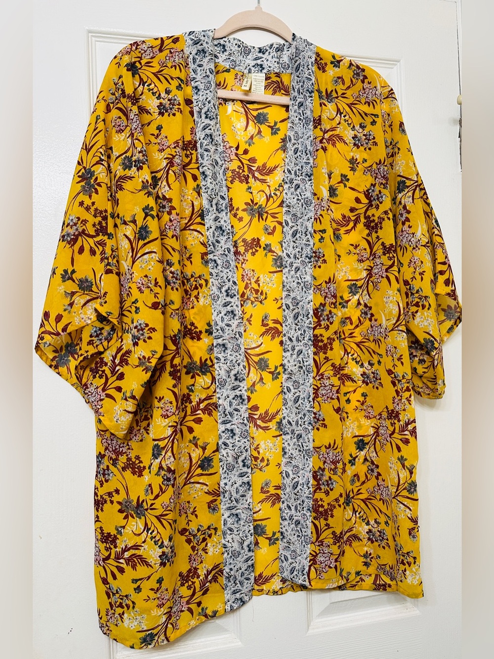 Japna Coverup Kimono Tropical Resort Floral Beach Island Boho Travel Medium